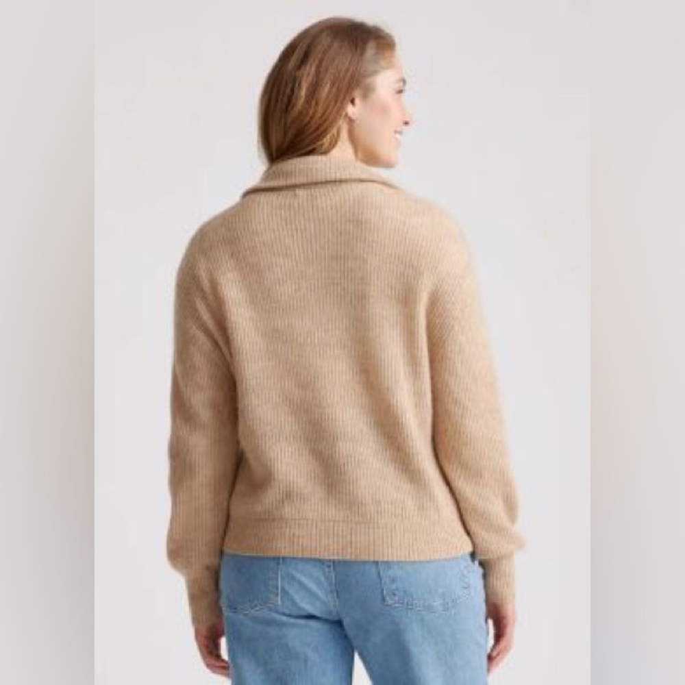Quince Baby Alpaca-Wool Quarter Zip in Camel - XS - NWT - Picture 2 of 8